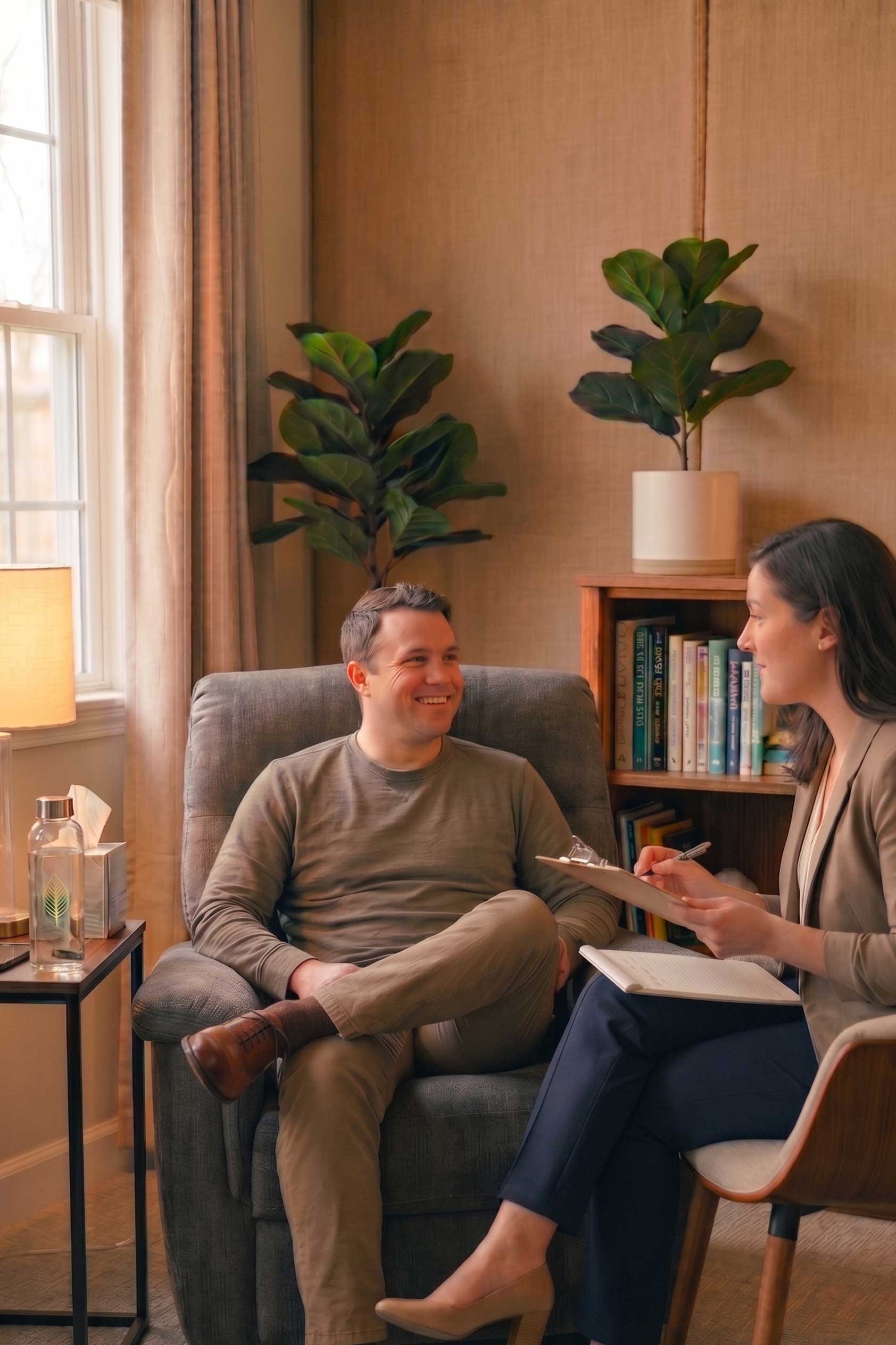 A man getting a ketamine therpay consultation near Philadelphia